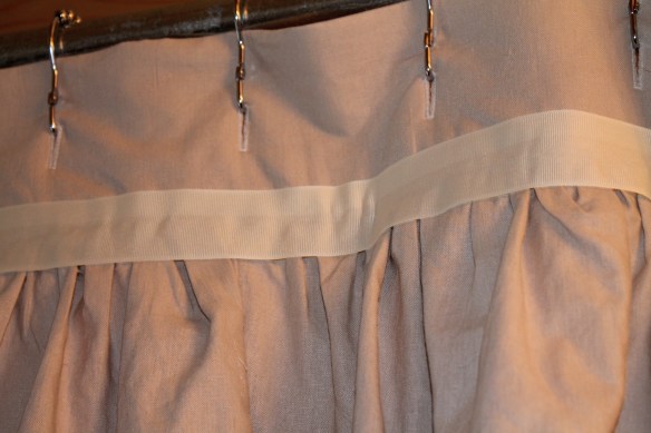 top of shower curtain